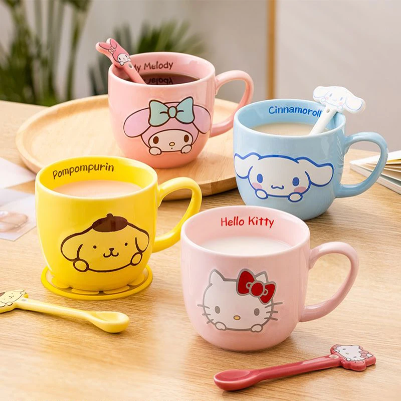 

Hellokitty cartoon water cup ceramic mug breakfast cup oatmeal cup home office cute cup ins