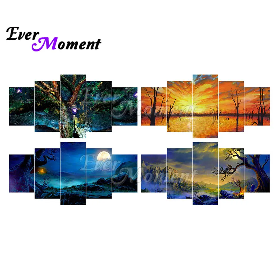 

Алмазная картина Ever Moment, многообразная полная квадратная дрель из смолы, настенное художественное украшение, живописный алмазный дисплей ручной работы 1M030
