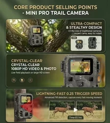 Outdoor Wifi Hunting Camera APP Control Trail Camera Wireless Bluetooth 24MP 1296P Night Vision Motion Wildlife Traps Photo