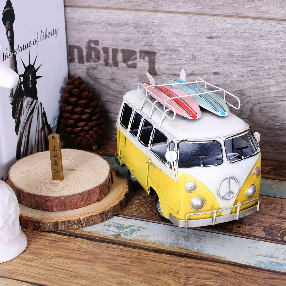 Imagem -04 - Shabby Chic Bus e Zakka Vintage Home Decor Metal Crafts Car Styling Model Acessórios de Decoração