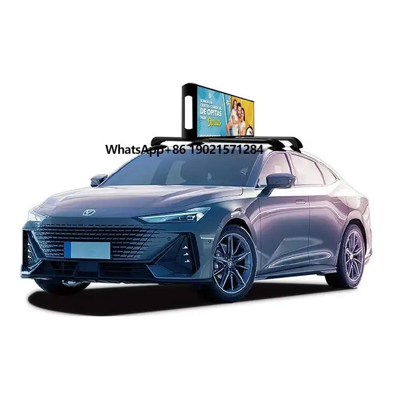 2024 New Taxi Top Led Display Car Top Led Screen ultra Thin Led Double Display Wifi GPS Screen Advertising Mobile