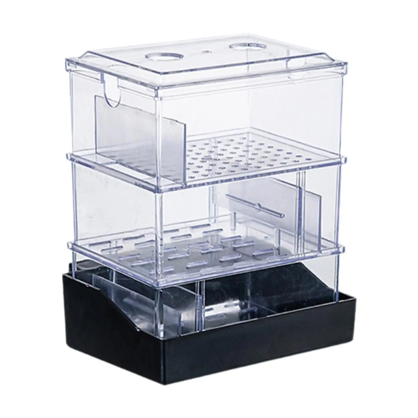 Overflow Box for Aquariums Filtration Box 2 Layer Clear with Drawer Drip Tray Aquarium Filter Box Turtle Tank Water Purifier