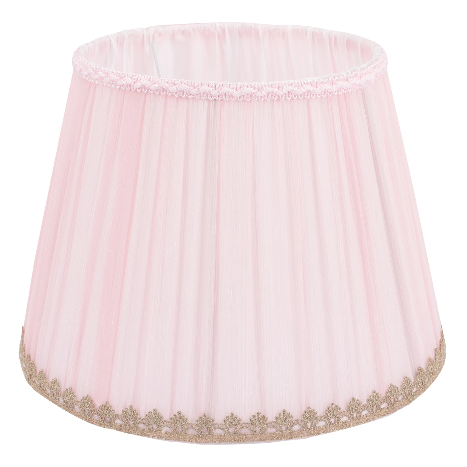 

Fabric Lampshade for Table Lamp Pink Vertical Cover Retro Decor Light Shades Indoor Small Dustproof Pleated Twill Texture Gentle