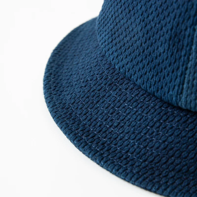 Japan Style Blue Dyed Kendo Cloth Basin Hat Japanese Men\'s and Women\'s Cotton One Size Casual Dome Fisherman Bucket Hats