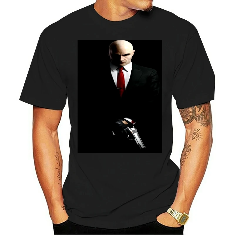 Men T Shirt  Tee Shirt Hitman Agent 47 black tshirts Women T-Shirt