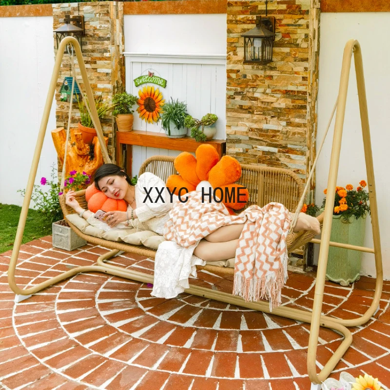 Double Balcony Swing Playground Outdoor Rope Garden Swing Adult Children Dondolo Da Giardino Modern Outdoor Furniture