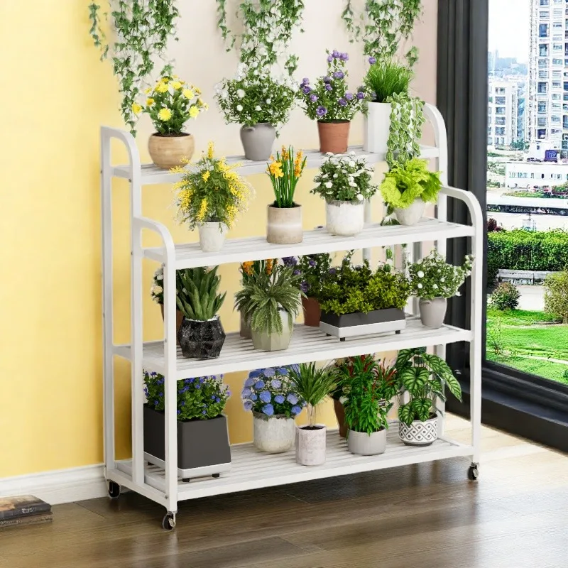 Flower rack Balcony Flower rack Living room Floor-to-ceiling mobile new multi-layer succulent