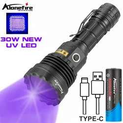 Linterna Led UV con carga USB, marcador de escorpión de tinta Invisible, manchas de mascotas, luz negra, 30W, UV90MIL, 365nm, novedad