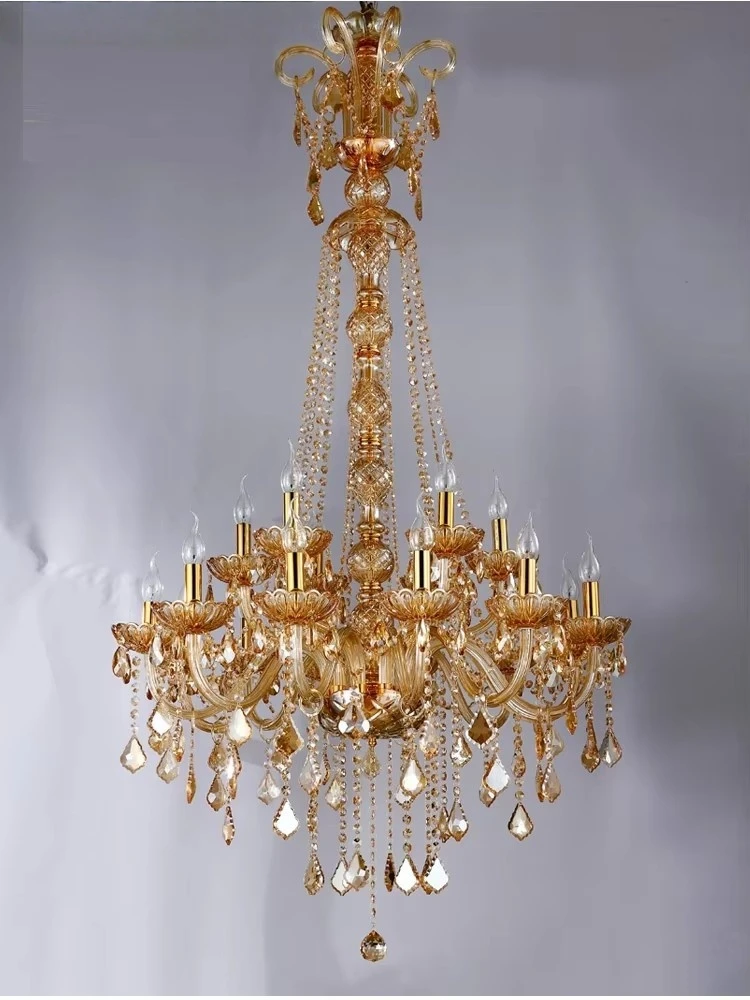 Long Stair Chandelier Crystal Large Foyer Light Modern Fashion Living Room Dining Hall Complex Staircase Lighting Chandeliers