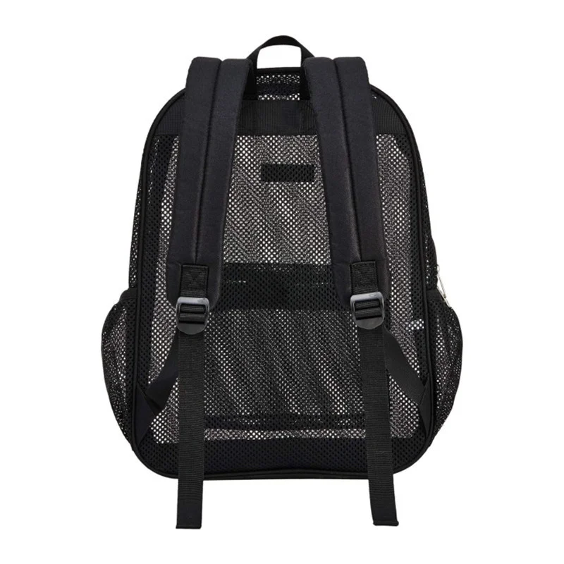 

Fashion Women Transparent Backpacks Mesh Backpack For Boys And Girls Light Weight Rucksack Travel Black Student Bag
