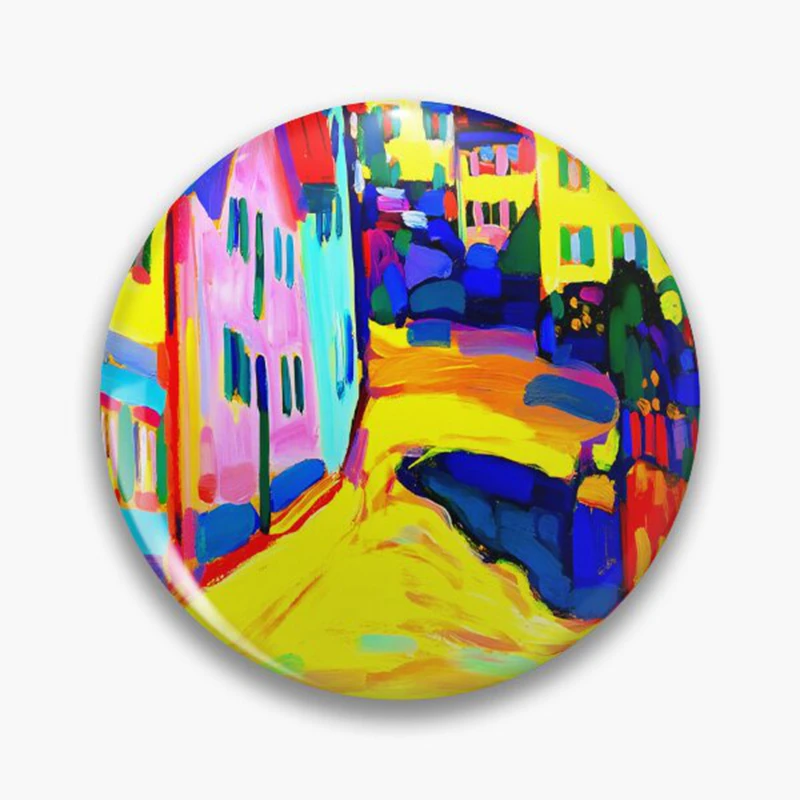 Broche Géométrique Colorée de la Série Artistique Wassily Kandinsky, Danemark ge Eugène, Décoration de Sac à Dos, Broches Esthétiques pour GérGifts, 58mm