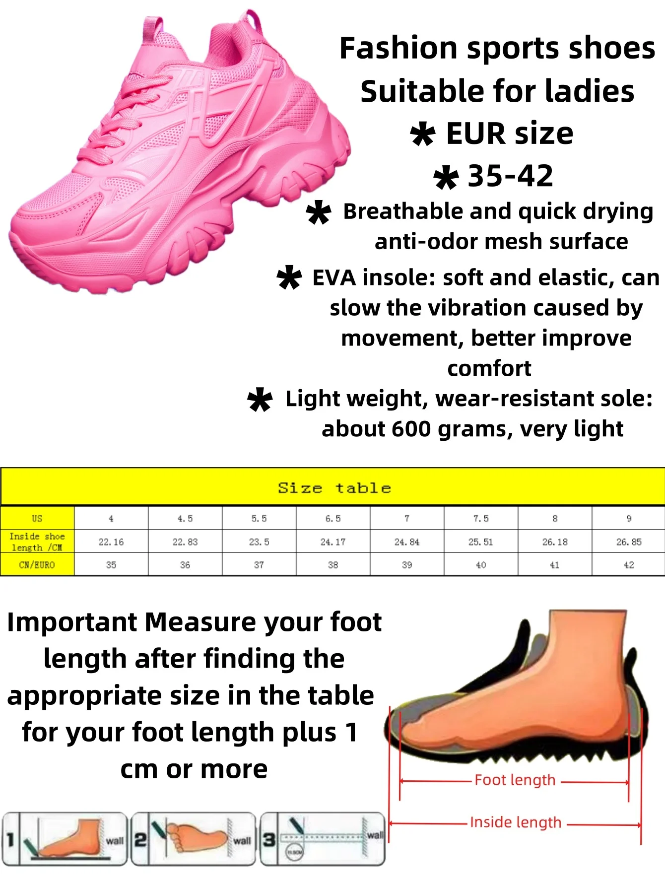 Women\'s four seasons outdoor sports shoes summer breathable casual sandals platform increase 6CM high heels women\'s shoes