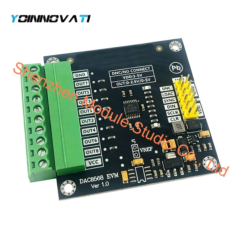 DAC8568 16-Bit 8-Channel DAC Module, High-Precision Digital-to-Analog Converter, with SPI Interface, DC3-5V for Arduino