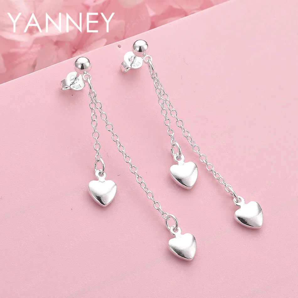 

Роскошные изысканные полированные серьги с кисточками в форме сердца из стерлингового серебра 925 пробы для женщин, ювелирные изделия, модные свадьбы