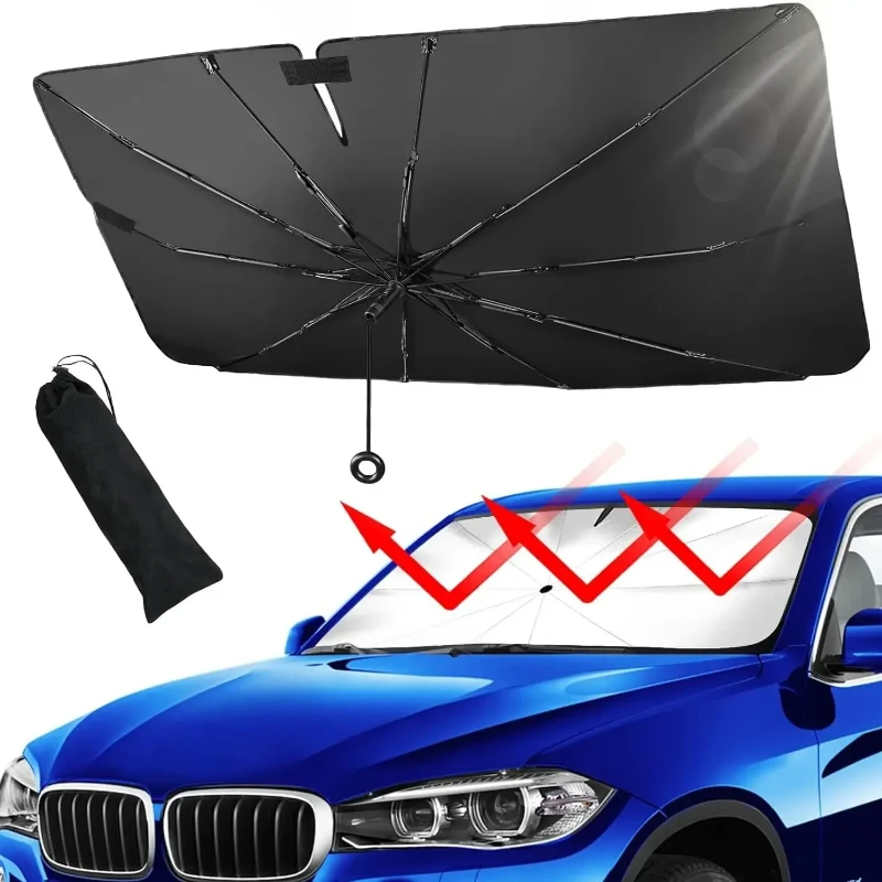 Car Windshield Sunshade Foldable Umbrella Sun Shade Front Window Cover for UV Ray Block Heat Portable Protector Parasol