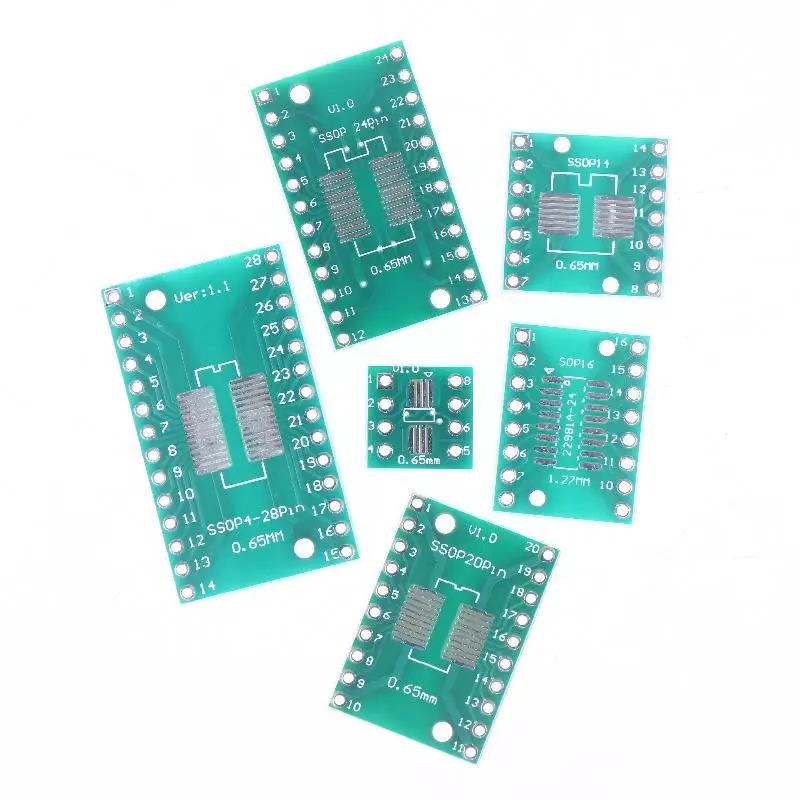 New 30/35Pcs SOP24 SOP8 SOP14 SOP16 SOP20 SOP28 SMD Turn To DIP Adapter Converter Plate SOP 8 14 16 20 24 28 PCB Board Kit