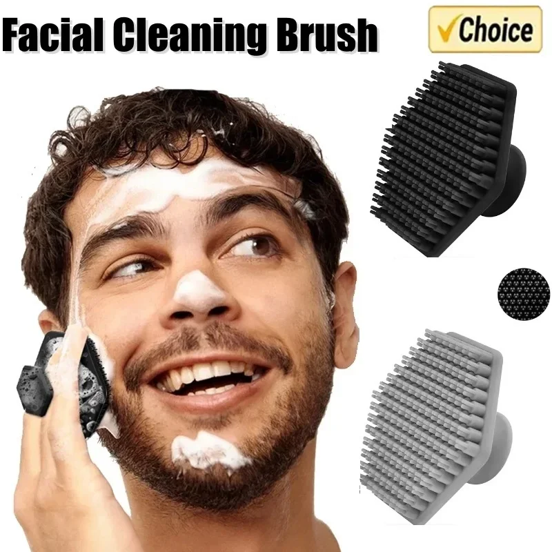 Facial Cleansing Silicone Brush Scrub Exfoliating Unisex Beard Brush Massage Skin Care Miniature Face Deep Clean