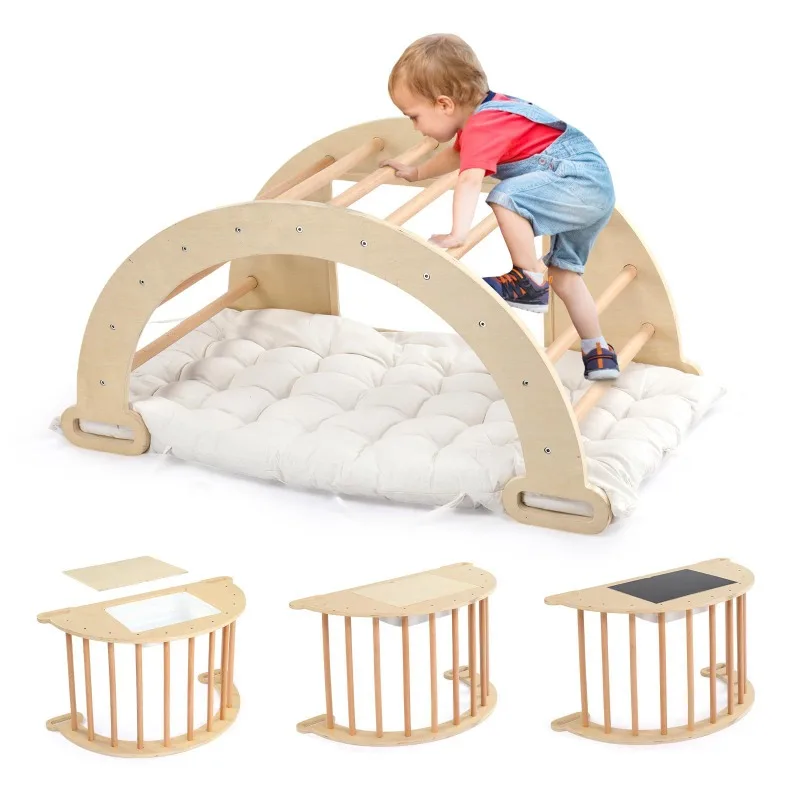 

Multifunctional wooden children's climbing frame Early education table Children's balance trainer Rock climbing training frame