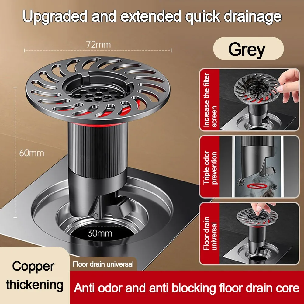 

Металлический напольный слив с защитой от насекомых и запаха, фильтр для слива в раковине, контроль запаха, простая установка, заглушка для душевого слива