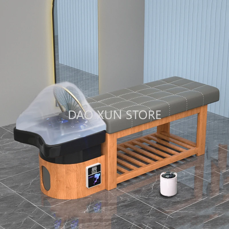 Fumigation Hair Washing Bed Wooden Japanese Head Spa Shower Chair Water Circulation Cama De Champu Salon Furniture MQ50SC