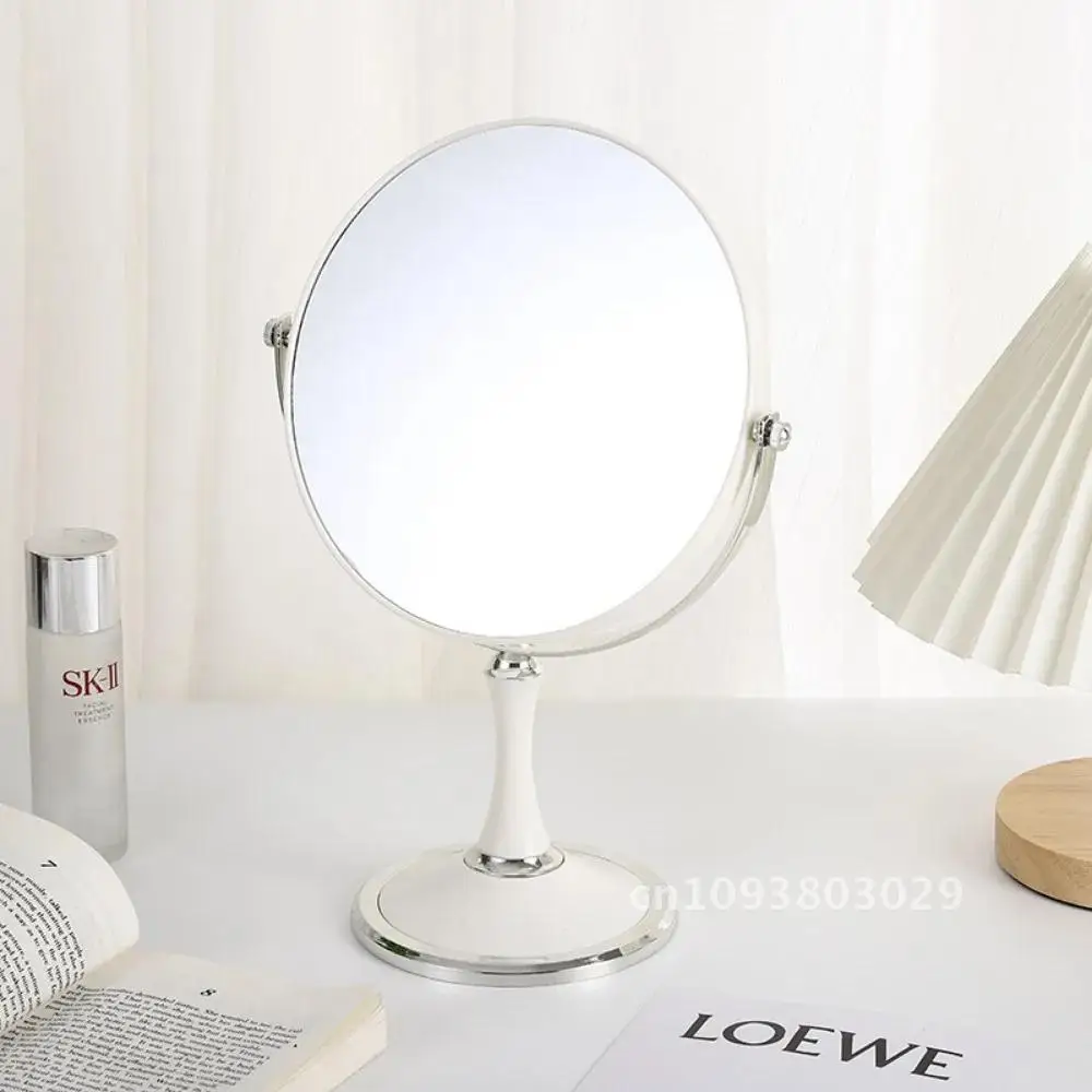Ampliação circular espelho de maquiagem dupla face rotativa 6/8 polegadas espelho cosmético lupa princesa desktop espelho de pé
