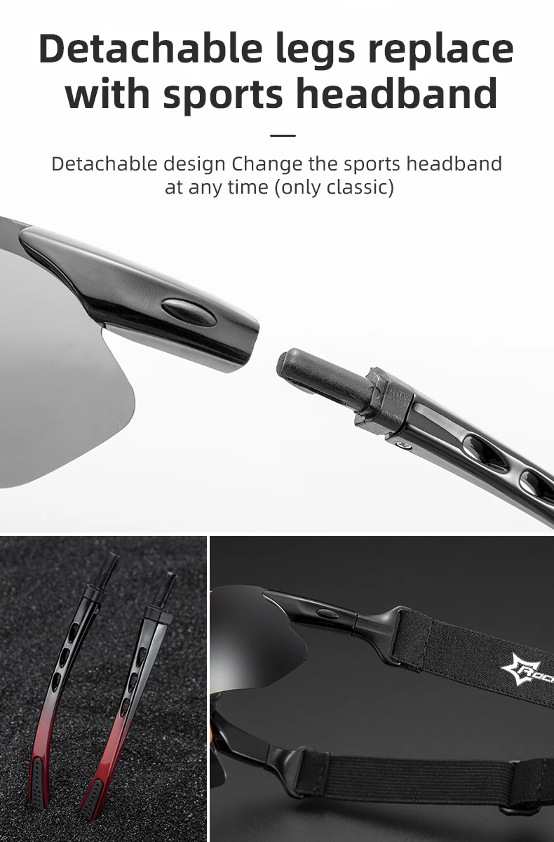 ROCKBROS Fahrrad Brille Photochrome Radfahren Sport Sonnenbrille Brillen Männer Frauen UV400 Outdoor MTB Rennrad Brille Gläser – Detail 9