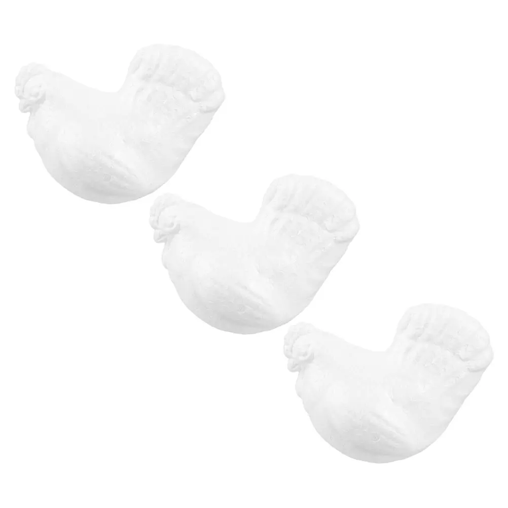 

3 Pcs Foam Animal Painting Chicken Decorations for Desk Decorative
