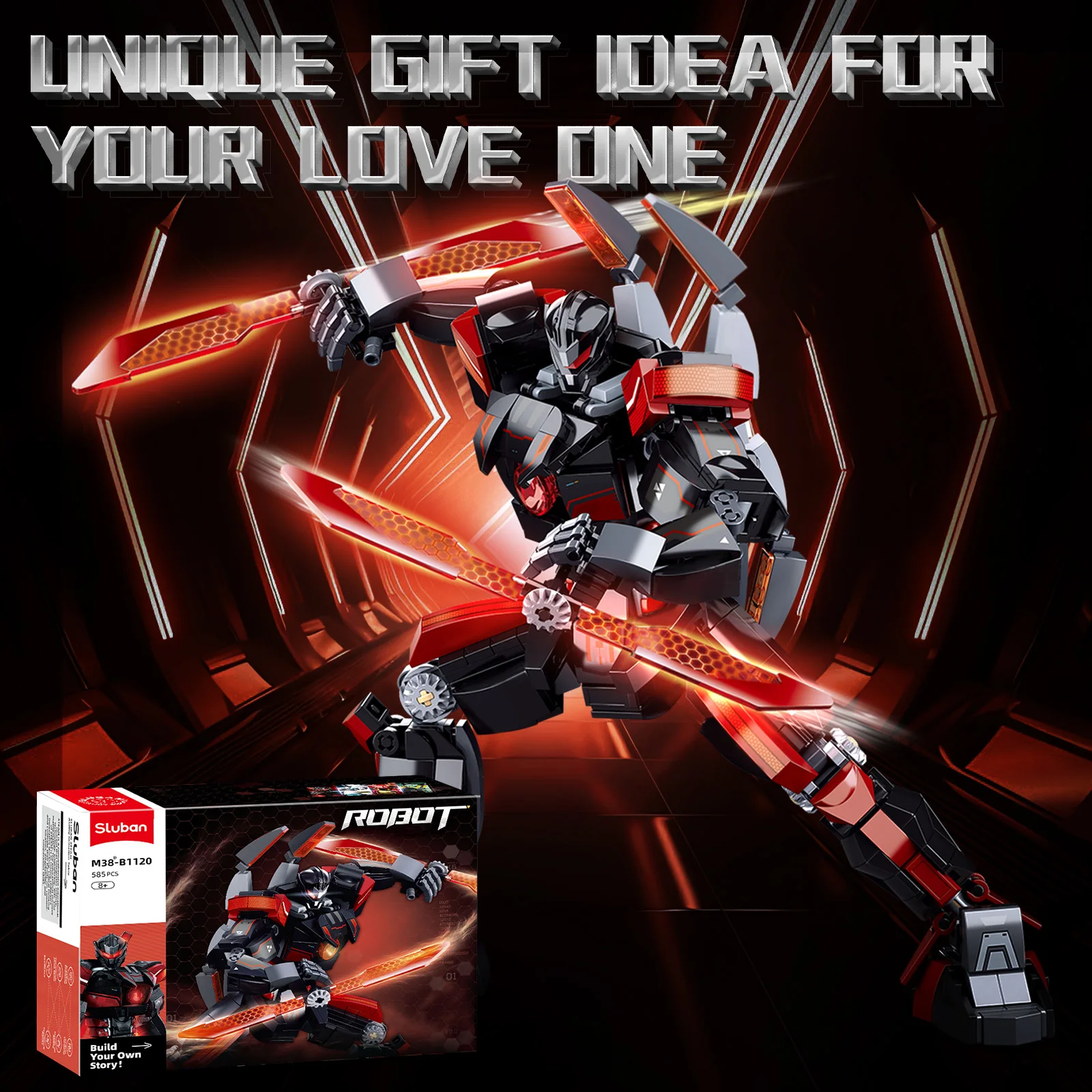 

585PCS Dark Wanderer Mecha Building Blocks Robot Model Figures Movable Joints Assembly Toy Desktop Ornaments Kids Holiday Gifts