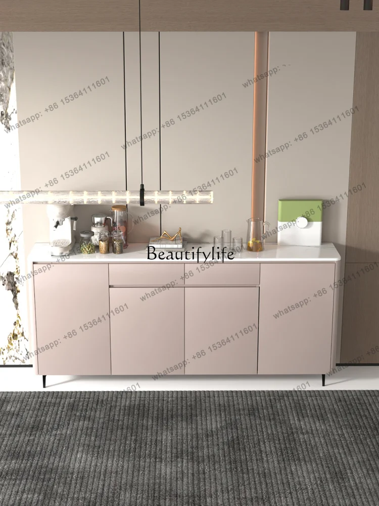 

jj4 Modern simple rock slab dining side cabinet light luxury household kitchen tea cabinet
