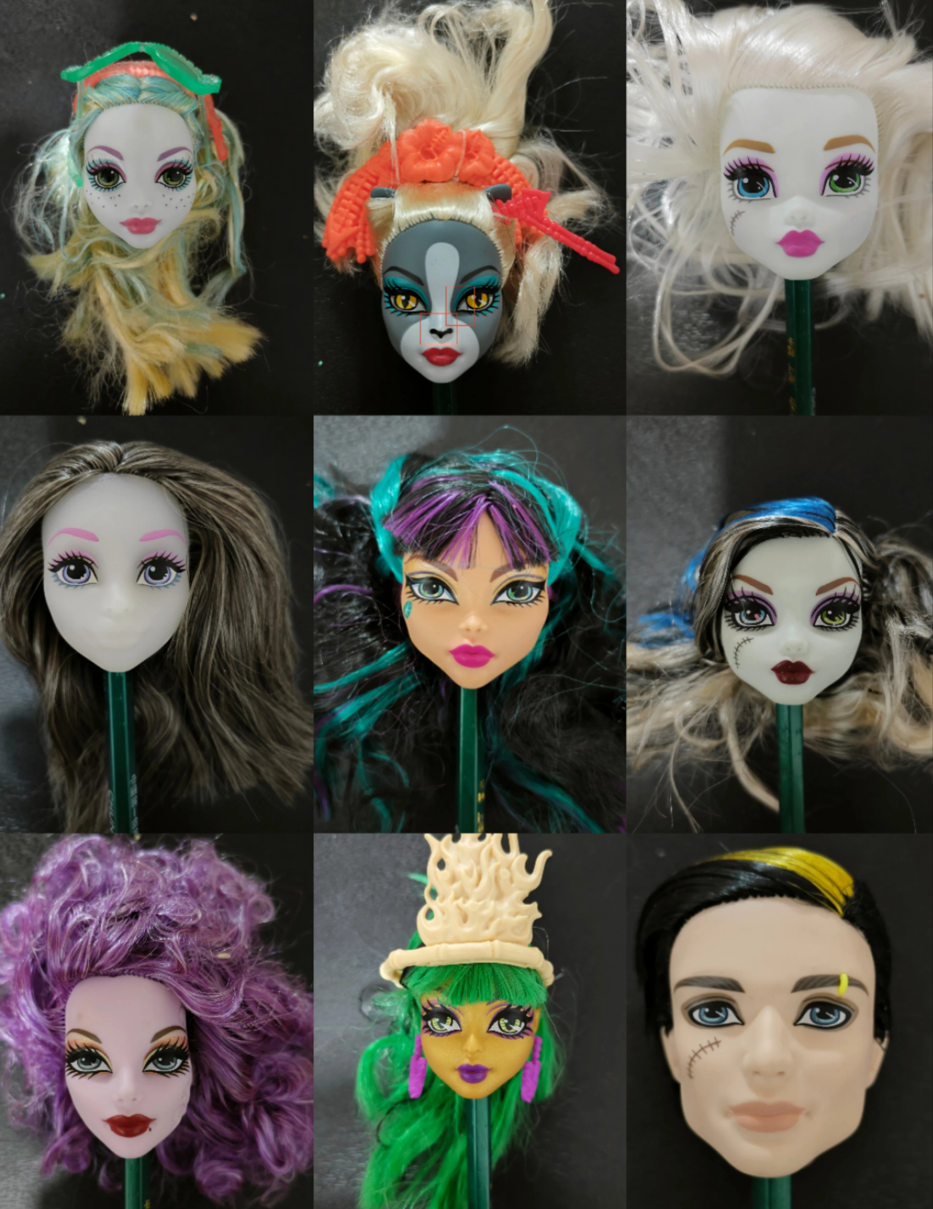 1 Rare Monsters High School Doll Head With Make-up DIY Toy Children Christmas Gift tonghuaxiaoshijie