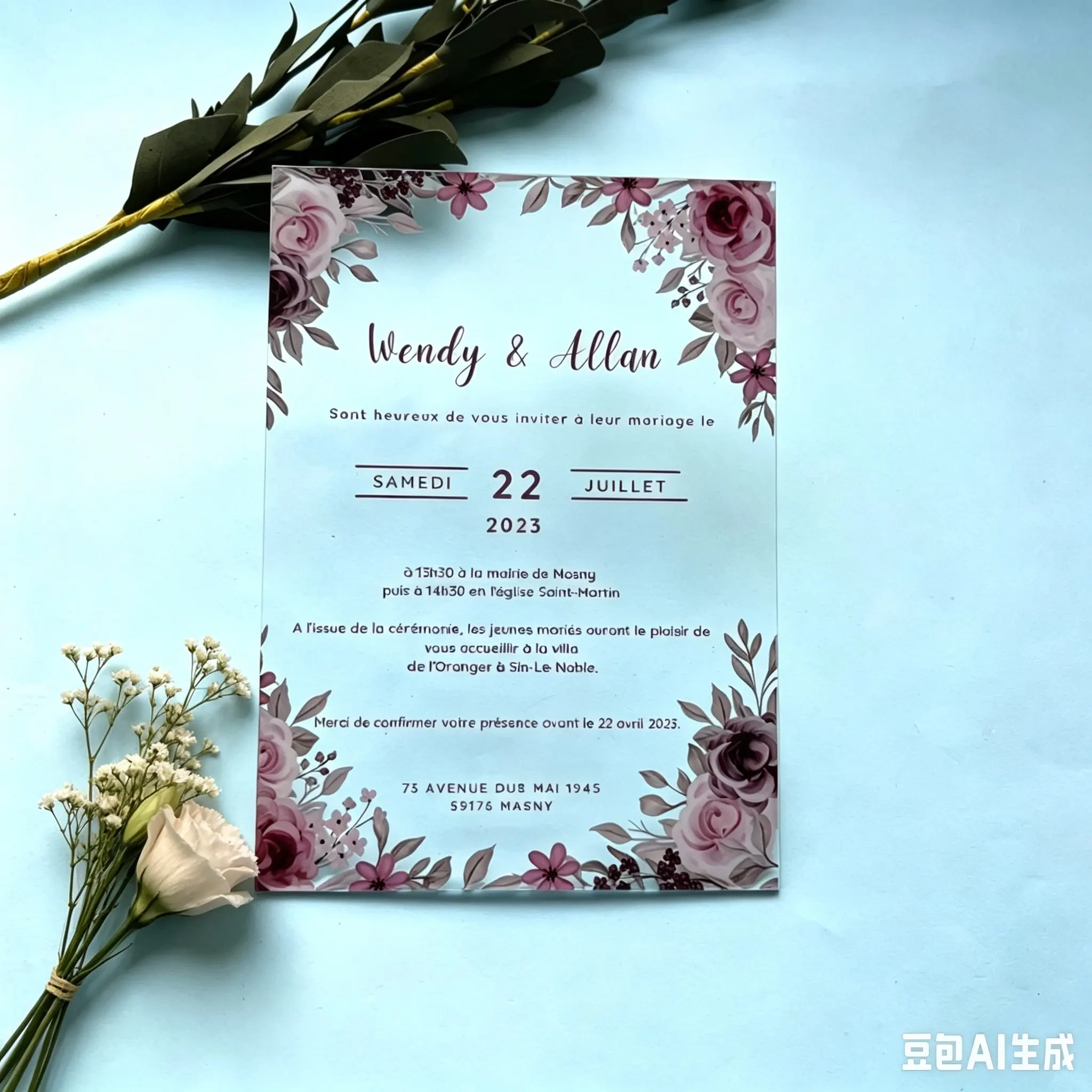 10PCS Transparent PVC Acrylic Pvc Invitation Card Fancy Elegant Cheap Personalize Wedding Cards