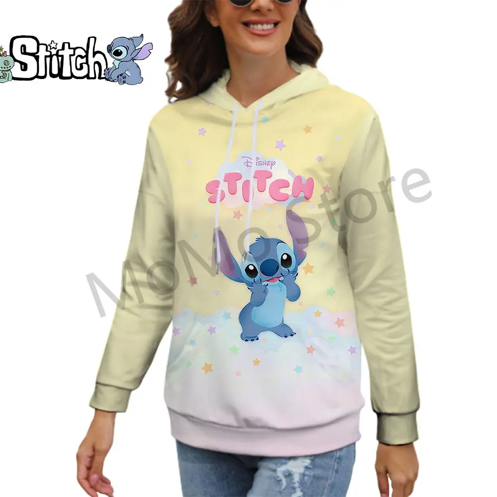 

Women's Hoodies Disney Stitch Lovely Pullovers 2024 Leisure New Black Hoodie Sweatshirts Men's Winter Ladies Fashion 3D Print