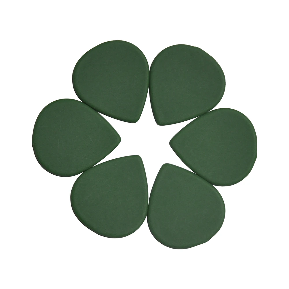 100pcs Extra Heavy 1.5mm Teardrop Waterdrop Delrin Jazz Guitar Picks Plectrums Dark Green