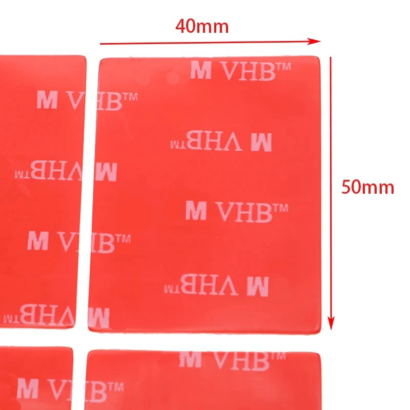 10PCS Transparent Tape Rubber Foam Double-Sided Adhesive Strong Paste Red Transparent Bottom Office Stationery 40*50mm