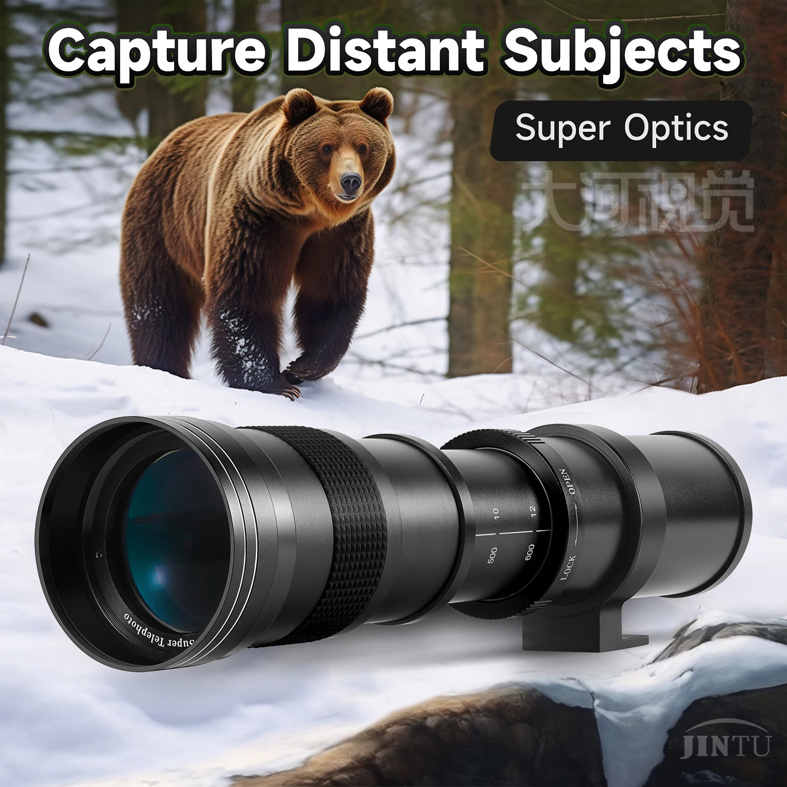 

JINTU camera Lens 420-800mm F/8.3-16 Telephoto Zoom Lens for Sony A500 A380 A330 A900 A230 A200 A100 A350 A300 A700 DSLR