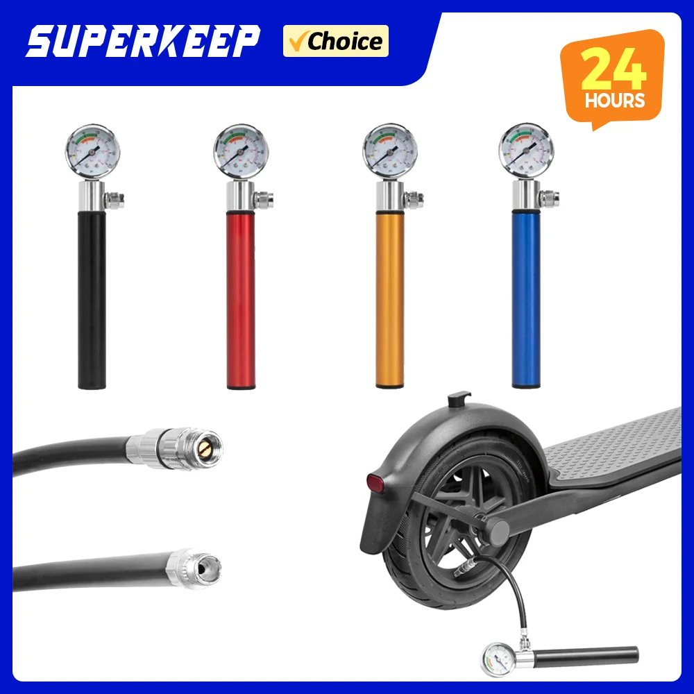 

Mini Tire Pump High Pressure with Gauge for Xiaomi M365 1s Pro2 Max G30 G30D ES1 Electric Scooter Tire Hand Air Inflator Pump