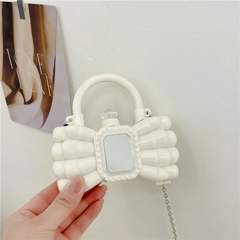 New Jelly Bags PVC Female Shoulder Bags Fashion Cute Bow Chain Bags Trend Leisure Versatile Mini Lipstick Bags Crossbody Bags