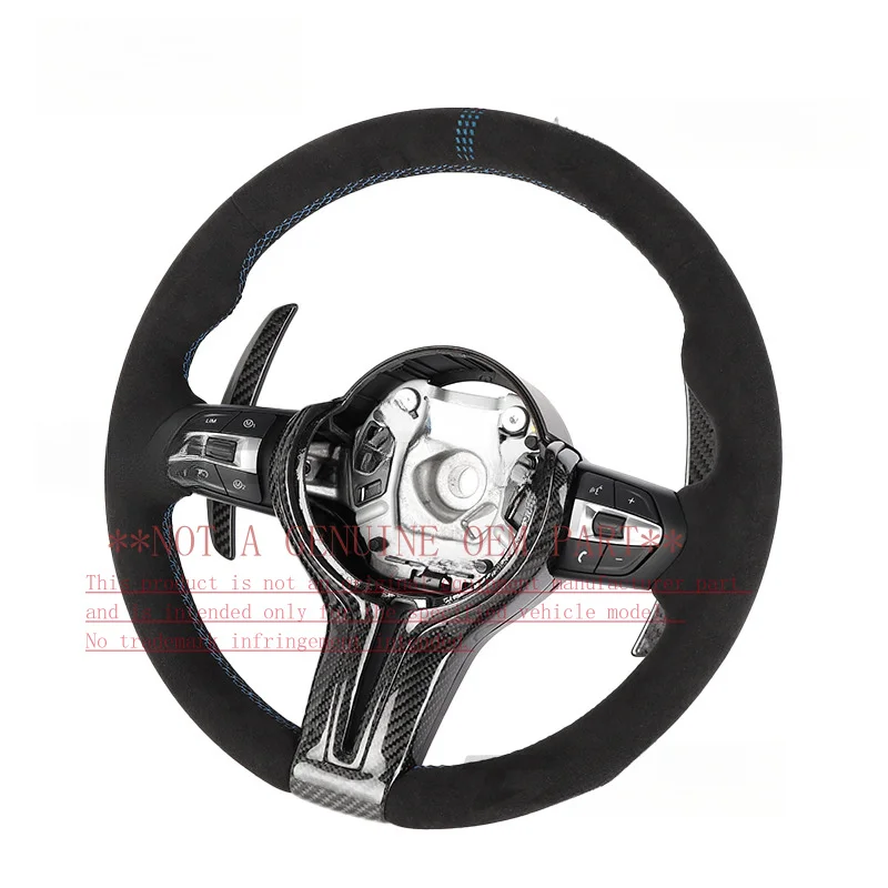 For BMW F30 F80 F90 F85 F86 Steering Wheel Horn Cover Full Leather Alcantara T Shape Modified Horn Shell