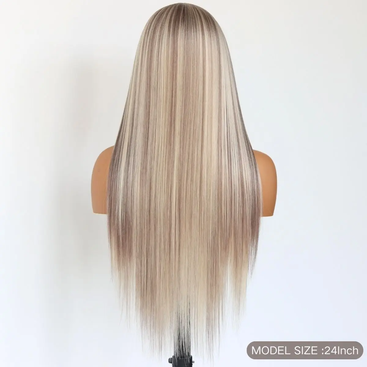 تسليط الضوء على الرماد شقراء الدانتيل شعر مستعار أمامي مستقيم أومبير براون مختلط شقراء 13x4 الاصطناعية الدانتيل الجبهة الباروكات للنساء 24 بوصة