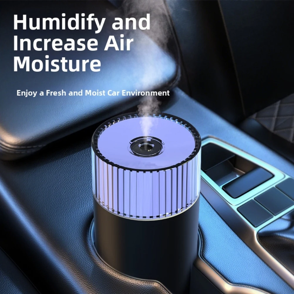 USB Humidifier 300ML with Dual Spray Modes for Adjustable Mist Output Continuous in Power for Home and Car Night Light