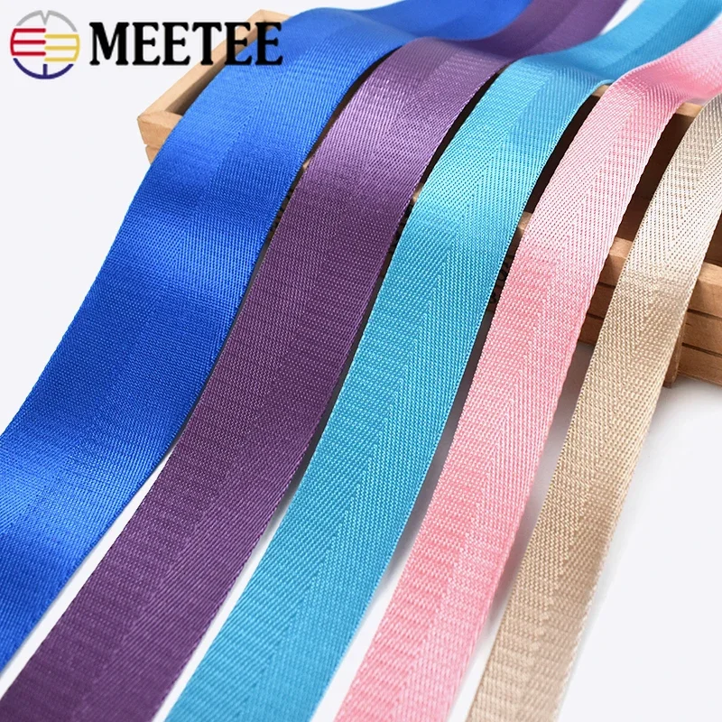 5Meters 20/25/32/38/50mm 1mm Thick Nylon Webbing Ribbon Band for Seat Belt Knapsack Webbings DIY Bag Strap Sewing Accessories