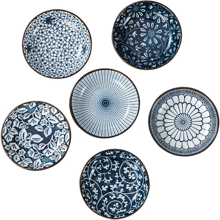 

Набор из 6 маленьких чашечек для соуса (3 унции) для суши, дипов, соусов, приправ и закусок.