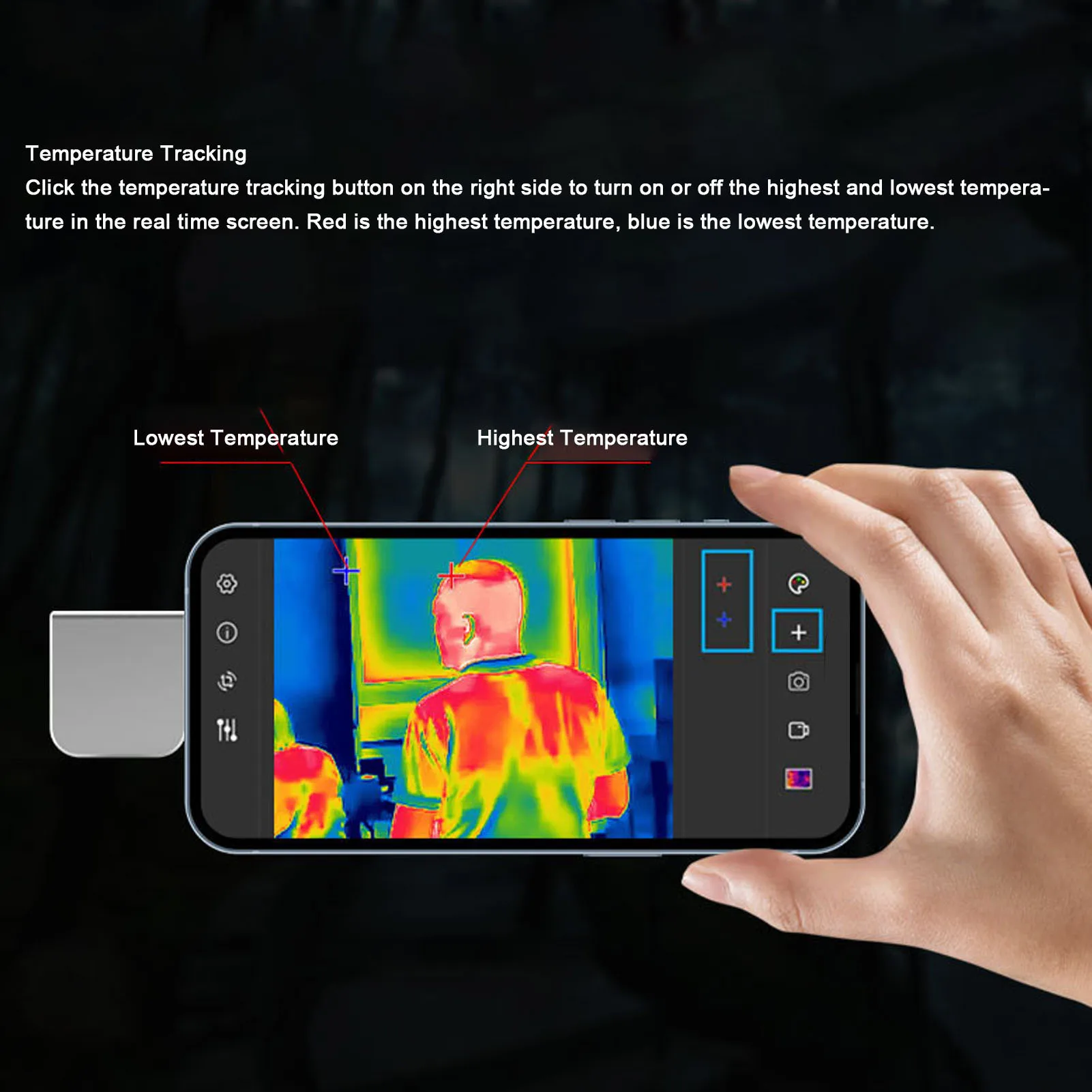 Thermal Camera 256x192 Resolution 25Hz IP54 Waterproof Portable Thermal Imager for Smartphone Thermal Imaging Camera