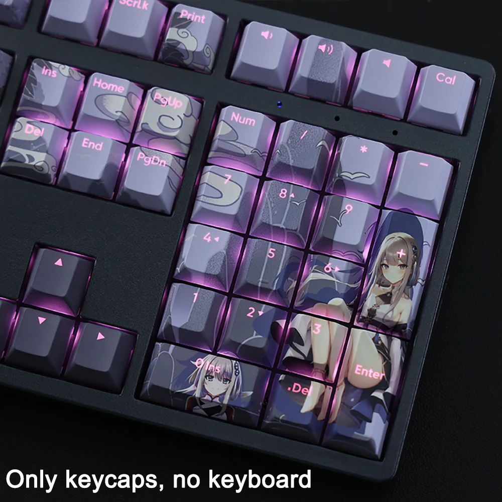 108 Keys/set Genshin Impact Keycaps Haagentus Keycaps PBT Dye Subbed Keycaps Cherry Anime Gaming Key Caps For ANSI 61 87 104 108