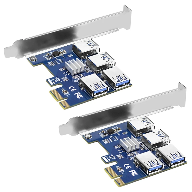 Переходная плата PCIE 1–4 Riser, разветвитель PCIE 1–4 Riser Card, PCIE 1X–4X, переходная плата PCI-E 4 в 1 USB 3.0