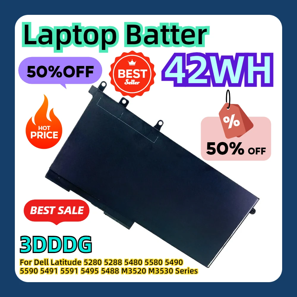 

For Dell Latitude 5280 5288 5480 5580 5490 5590 5491 5591 5495 5488 M3520 M3530 Series High Quality 93FTF 3DDDG Laptop Batter