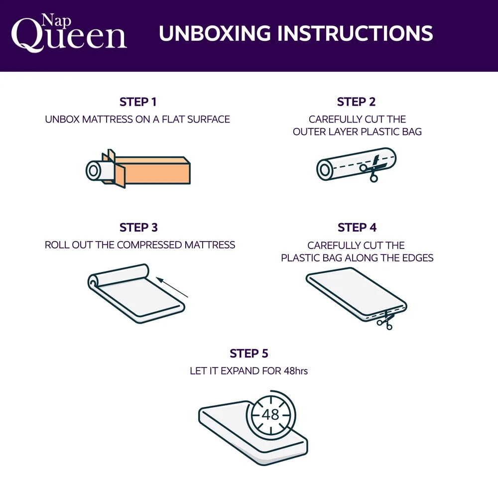 Colchão duplo de espuma viscoelástica com infusão de carvão Colchão respirável de conforto médio de 8 polegadas em uma caixa Capa removível hipoalergênica