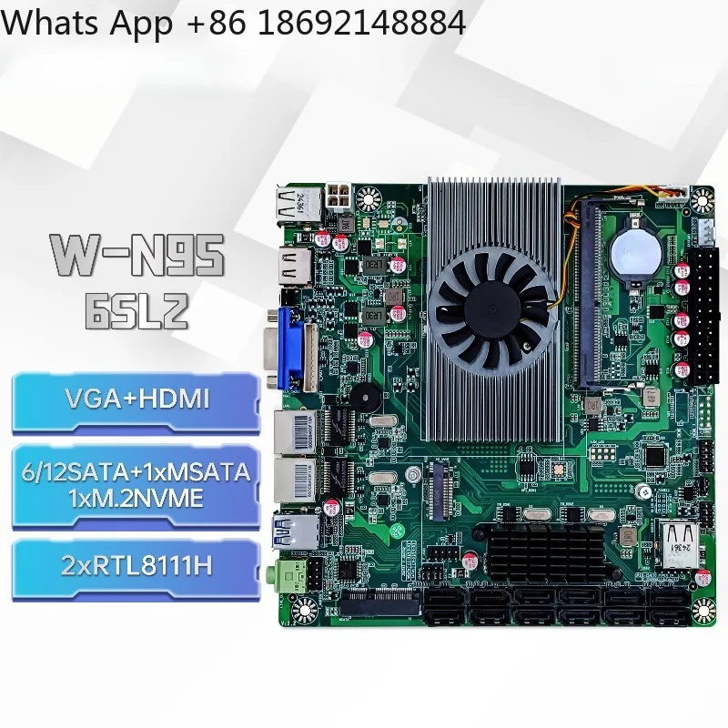 N95 industrial control NAS main board N5095 storage 12SATA multi-hard disk 2.5G/8111H dual network port IT