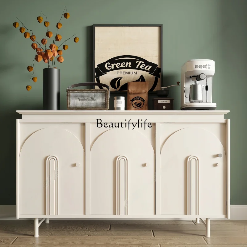 

French-style Lacquered Solid Wood Entryway Decorative Cabinet Multi-functional Storage Cabinet Bedroom Bedside Cabinet