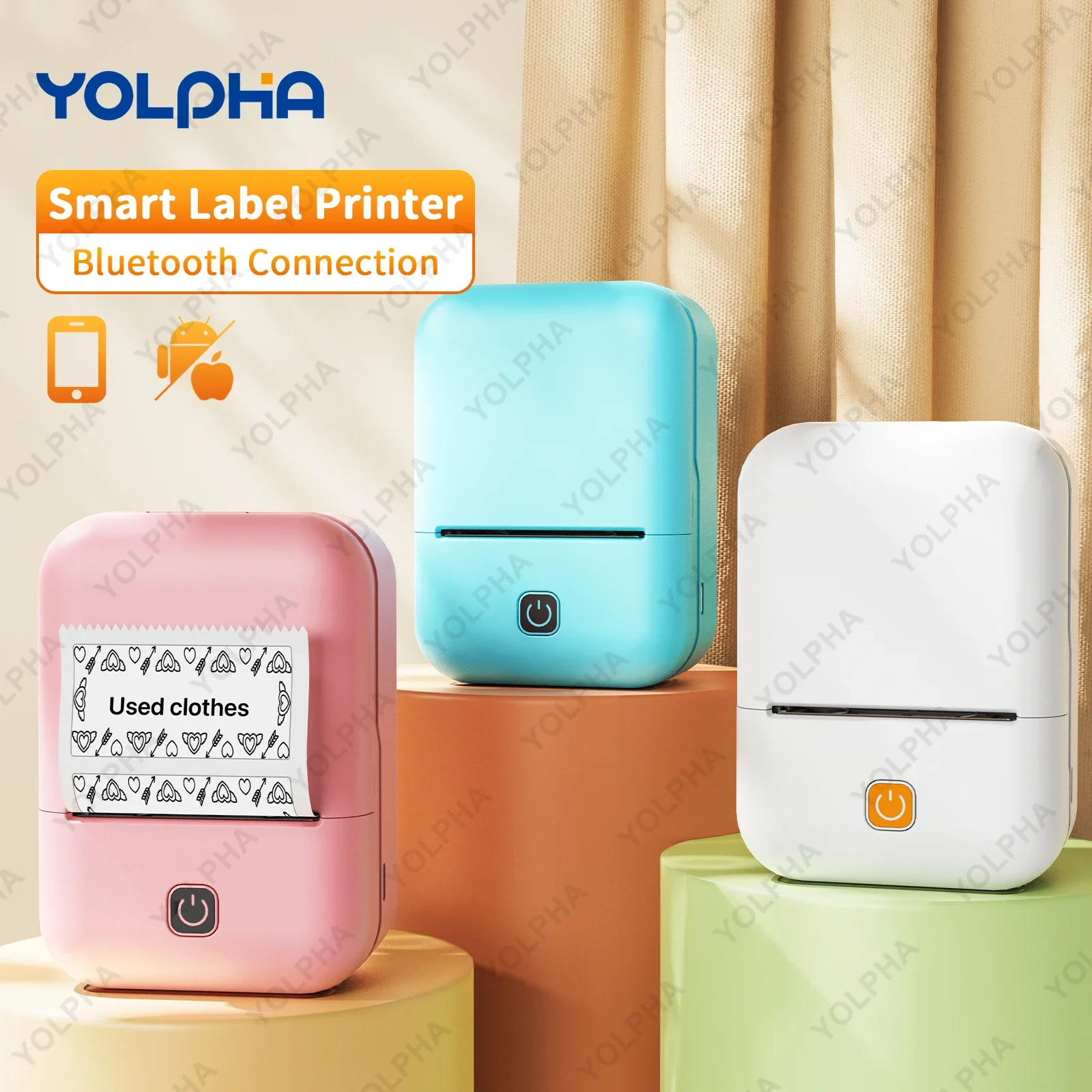 Label Maker Machine with Tape, Thermal Label Printer Bluetooth Label Maker Machine, Mini Printer Sticker Maker for Home, Office